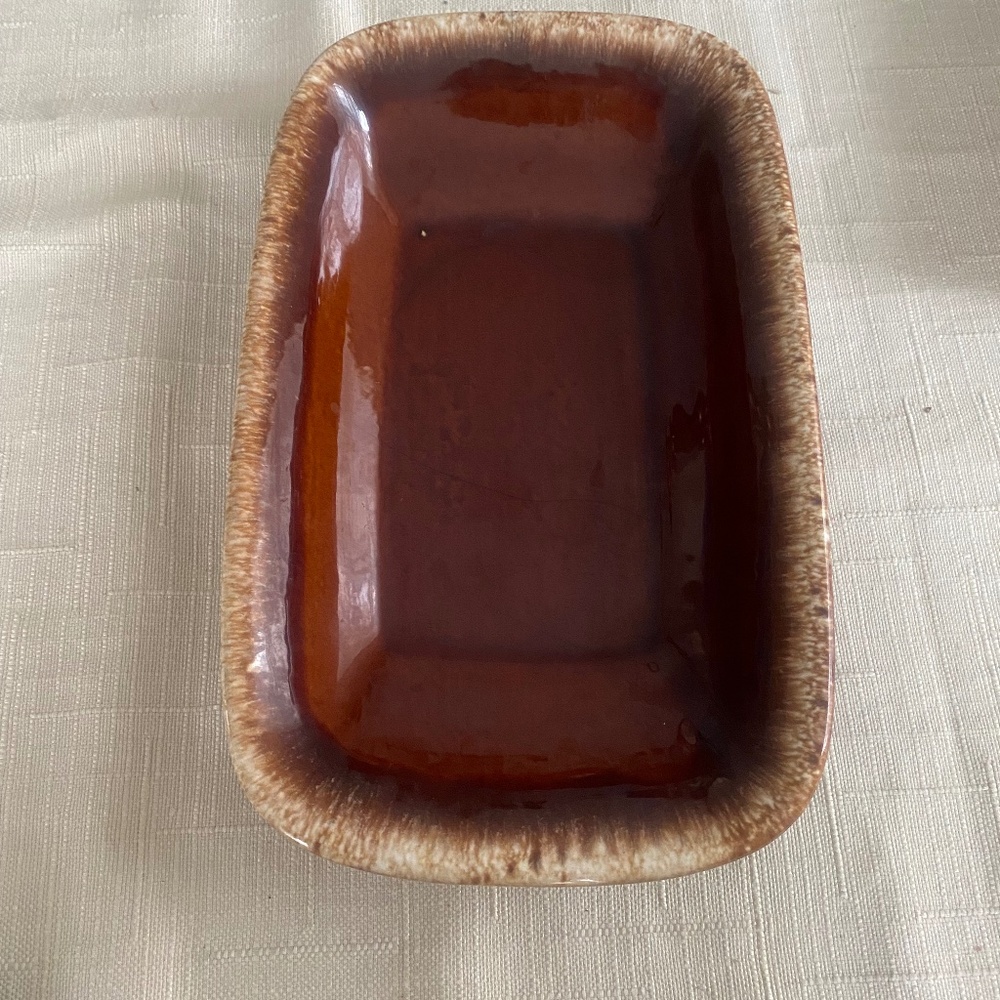 Vintage Hull Pottery Brown Drip Glaze Serving Dish